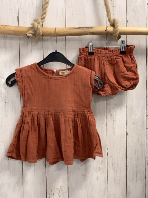 2tlg Mar Mar  Sommerbluse + Shorts  Gr. 92  rost Strutktur