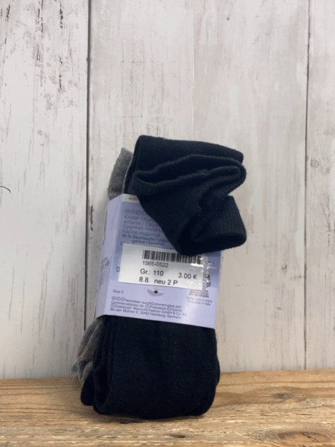 neu 2 Paar  Strumpfhosen  Gr. 110  grau schwarz 