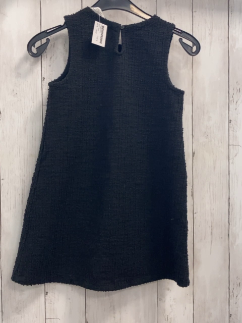 H&M  Kleid  Gr. 110  schwarz Rippen weiße Schleife 