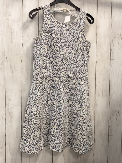 Garcia Kleid Gr. 176  weiß blau hellblau Leoprint