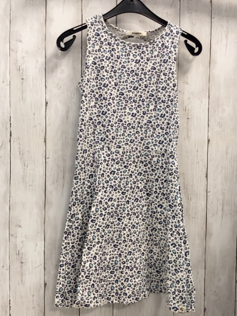Garcia Kleid Gr. 140  weiß blau hellblau Leoprint