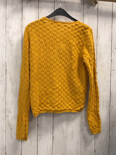 H&M Strickjacke Gr. 134  senf Lochmuster