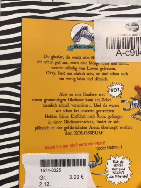 Taschenbuch Julius Zebra: Raufen mit den Römern