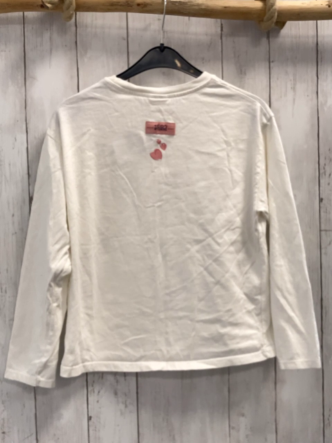 Zara  Langarmshirt  Gr. 152  weiß Bär Schrift 