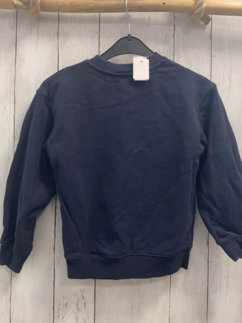 H&M  Pullover  Gr. 122/128  blau roter Pickup weiße Schrift 