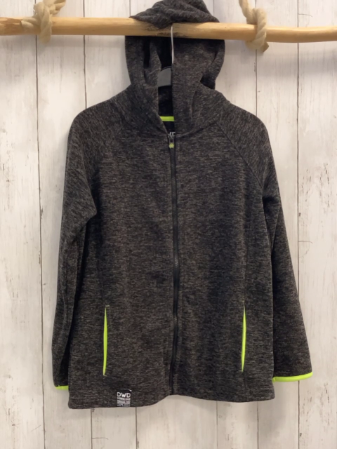  Fleecejacke Gr. 146  schwarz grau meliert Kapuze