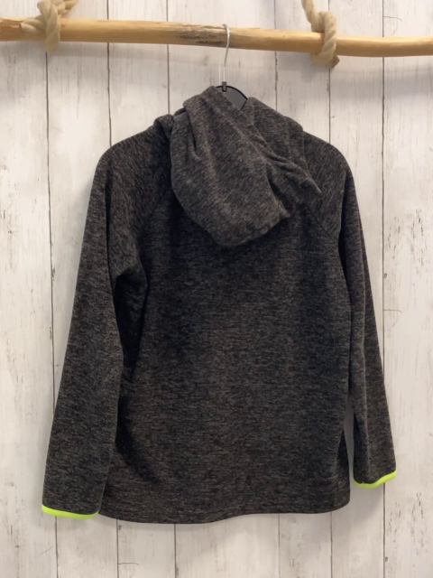  Fleecejacke Gr. 146  schwarz grau meliert Kapuze