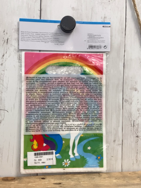 neu 8  Geschenktüten   bunter Regenbogen Einhorn 