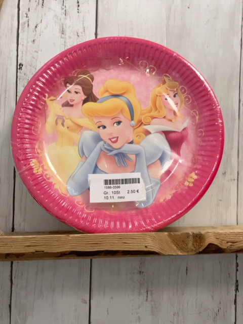 neu 10  Pappteller  pink Disney Prinzessinnen