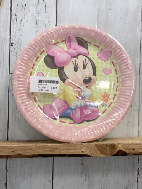 neu 8 Pappteller   rosa Minnie Mouse 