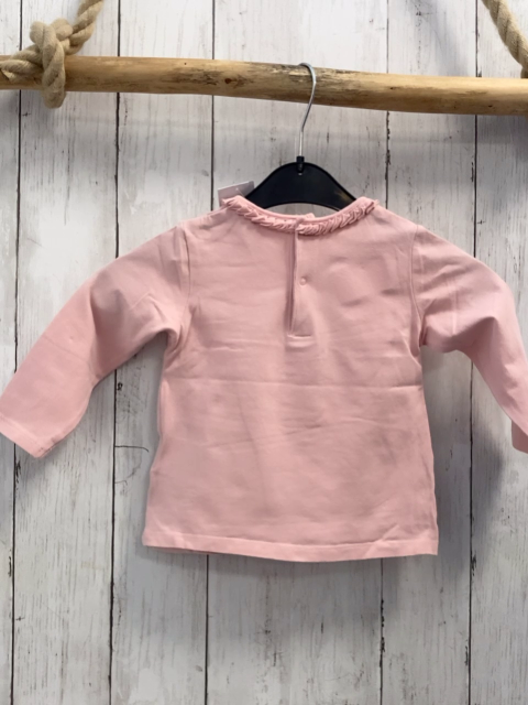 Mayoral  Langarmshirt  Gr. 80  rosa Rüschenkragen silber Schrift 