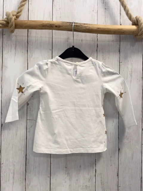   Langarmshirt  Gr. 80  weiß golden Glitzerpunkte + -sterne 