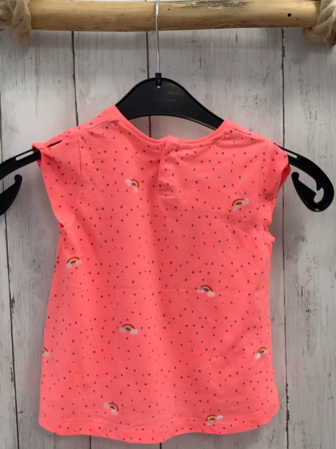Zara  T-Shirt  Gr. 98  pink bunte Punkte silber Schrift 