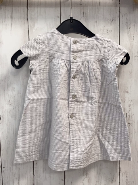 Zara  Kleid  Gr. 74  grau weiße Streifen gesmokt