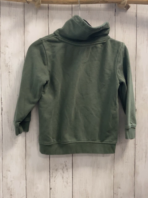   Pullover  Gr. 116  kiwi großer Kragen Nashorn Schrift 