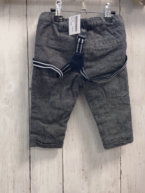 Kiabi Hose Gr. 68  blau meliert gefüttert mit Hosenträgern