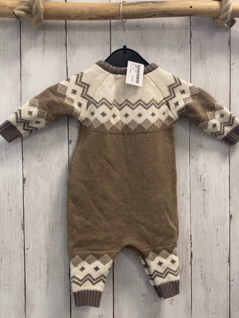 next Overall Gr. 62  braun weiß gemustert Strick warm gefüttert