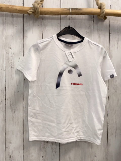 Head  T-shirt  Gr. 140  weiß schwarze Streifen rote Schrift 