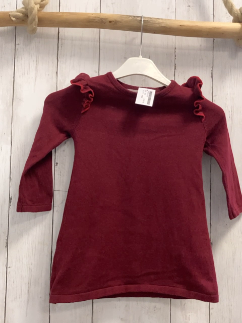 H&M Kleid Gr. 92  dunkelrot Strick 