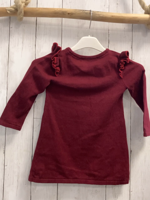 H&M Kleid Gr. 92  dunkelrot Strick 