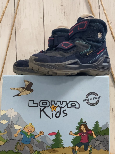 fast neu Lowa  Boots  Gr. 29  blau + pink türkis Nähte Teddyfutter NP 110 € 