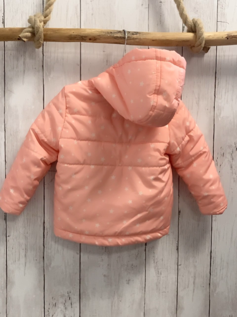 Tom Tailor  Winterjacke  Gr. 86  lachs weiße Sterne weißes Plüschfutter