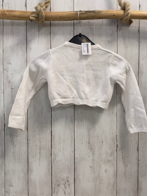 Grain de blé  Strickjacke  Gr. 86  weiß Lochmuster im Schulterbereich