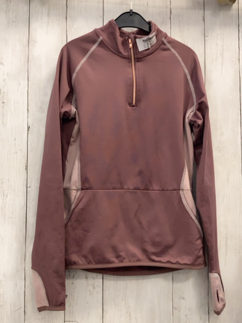 Felix Bühler  Sportshirt lang  Gr. 152  brombeere altrosa weiße Nähte bronze Reißverschluss 