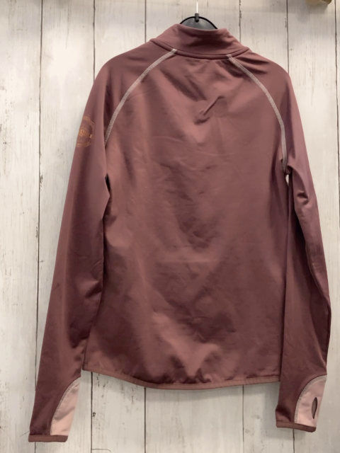 Felix Bühler  Sportshirt lang  Gr. 152  brombeere altrosa weiße Nähte bronze Reißverschluss 