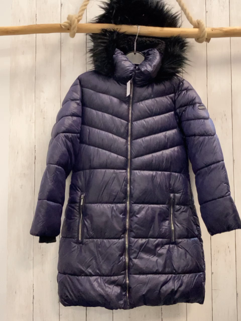 next  Wintermantel  Gr. 146  dunkellila Kapuze mit schwarzem Fellbund 