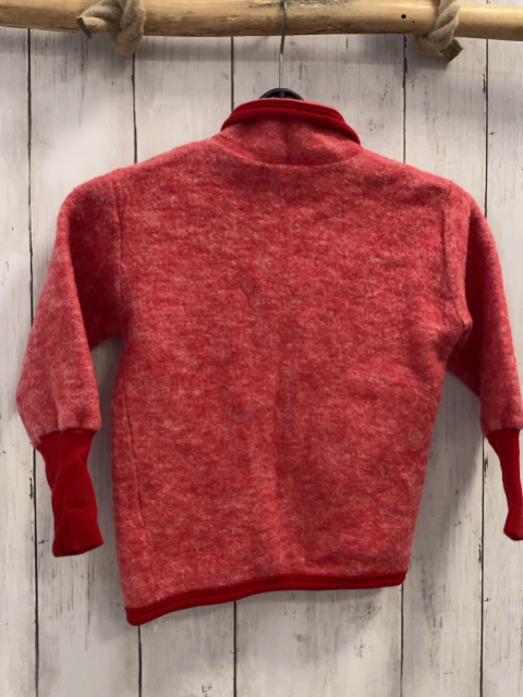 Cosilana  Walkjacke  Gr. 92  rot dunkelroter Bund 100 % Schurwolle 
