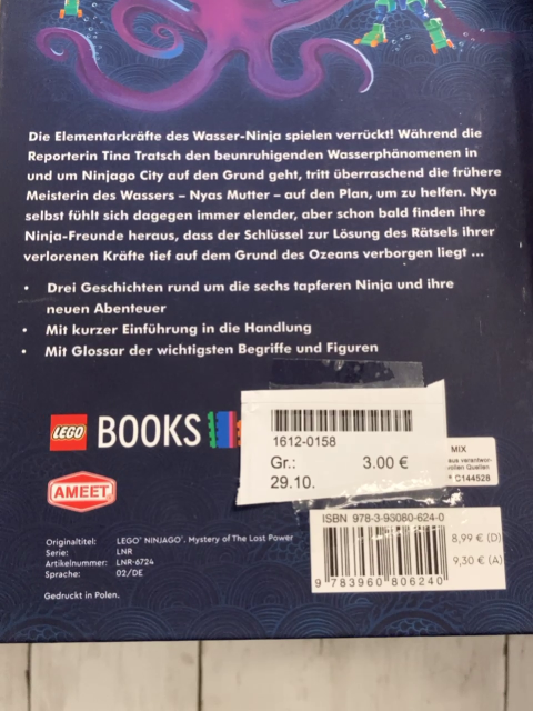   Buch Ninjago die Geheime Mact des Wassers 