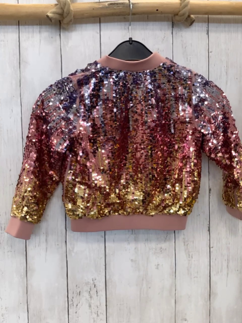 H&M  Pailettenjacke  Gr. 110  rosa bunte Pailetten 