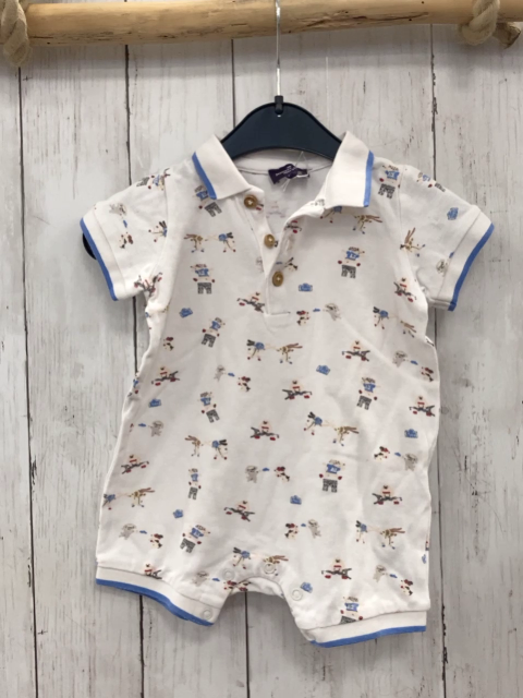 Sergent Major Playsuit Gr. 68  weiß Polokragen kleine Bilder 