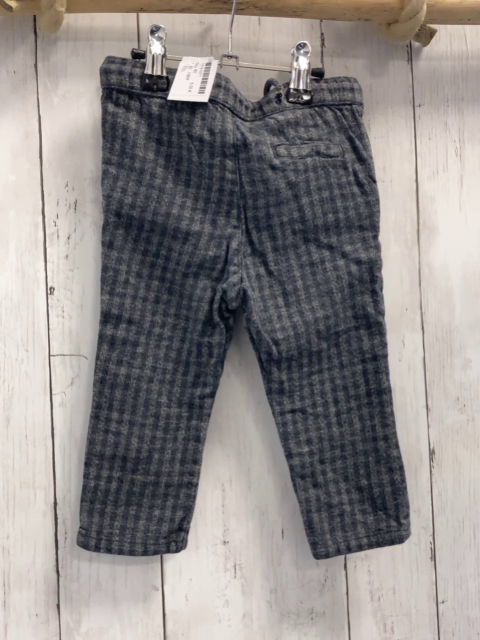 H&M Hose Gr. 80  grau beige kariert Kordel