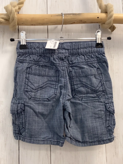   Shorts  Gr. 98  grau hellgrau kariert weiße Kordel 