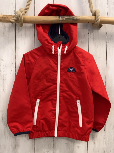 manguun Regenjacke Gr. 104  rot blauer Bund