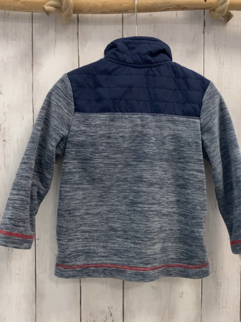   Fleecejacke  Gr. 104  blau rot + grau blau meliert rote Nähte 
