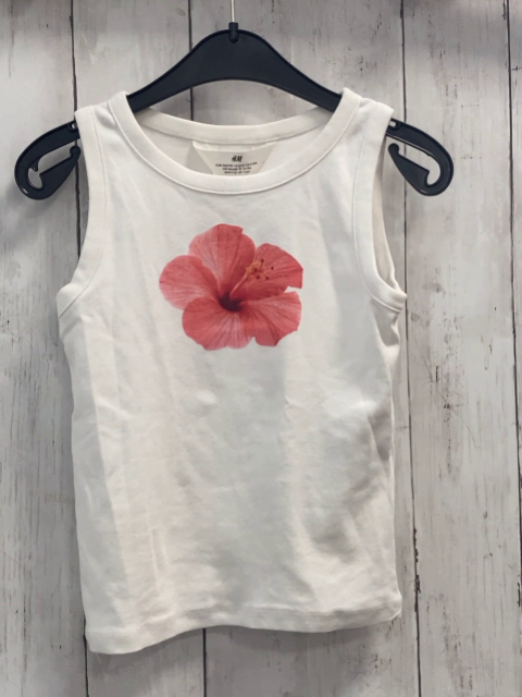 H&M  Top Gr. 134  weiß rote Blüte 