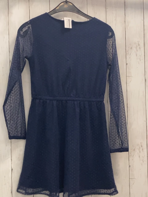  Kleid  Gr. 146/152  blau zweilagig Netz + Sterne 