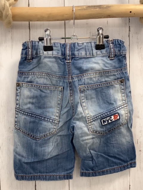 Benetton  Shorts Gr. 98  blau Jeans orange Nähte Bund verstellbar 