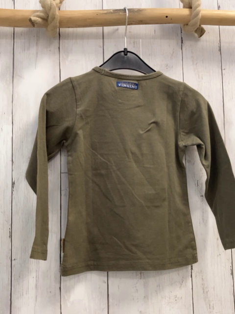 Vingino  Langarmshirt  Gr. 104  kiwi goldene + bronze Schrift mit Pailetten 