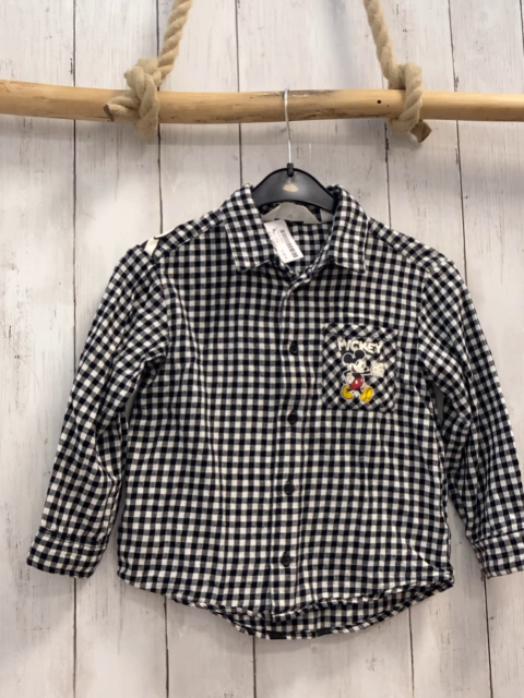 H&M  Hemd  Gr. 110  schwarz weiß kariert Micky Mouse 
