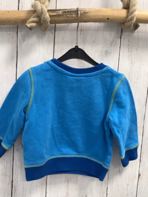 Liegelind  Pullover  Gr. 74  hellblau blauer Bund hellgrüne Nähte Fußball 