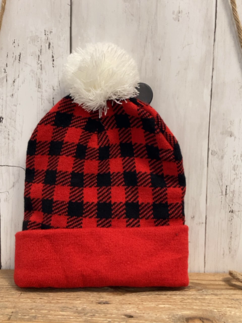   Mütze  Weihnachtsmütze One Size Strick weißer Bommel 