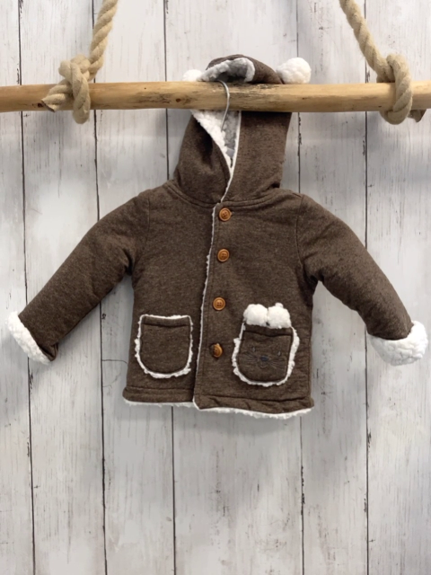   Sweatjacke Gr. 62  braun weißer Teddybund + weißes Teddyfutter 