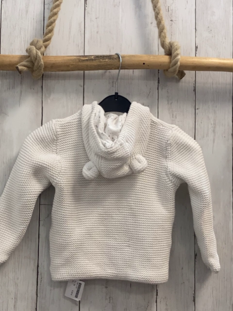   Strickjacke  Gr. 92  weiß Kapuze mit ohren 