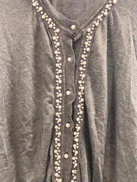  Strickjacke Gr. S grau Perlen