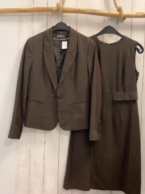 Montego 2tlg Kleid + Blazer  Gr. 38  braun meliert