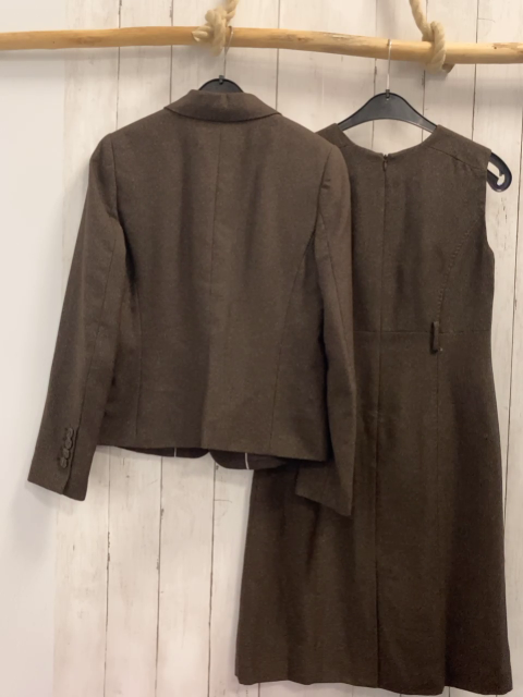 Montego 2tlg Kleid + Blazer  Gr. 38  braun meliert